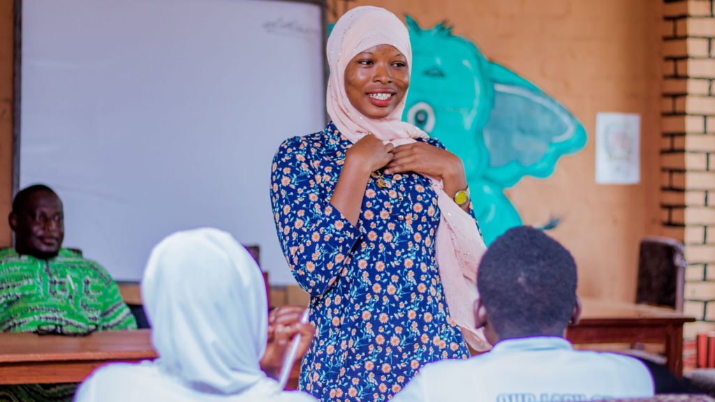 A mentor at an event with the girls